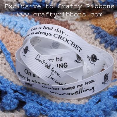 Crochet Ribbon - Messages White